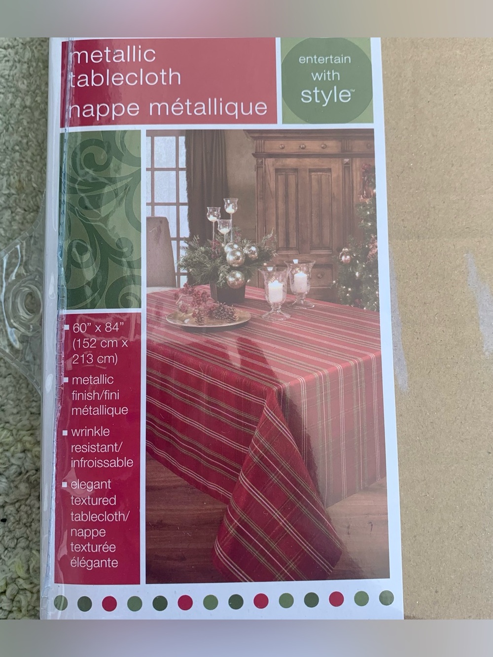 Benson Mills 60" x 84" Metallic Holiday Tablecloth